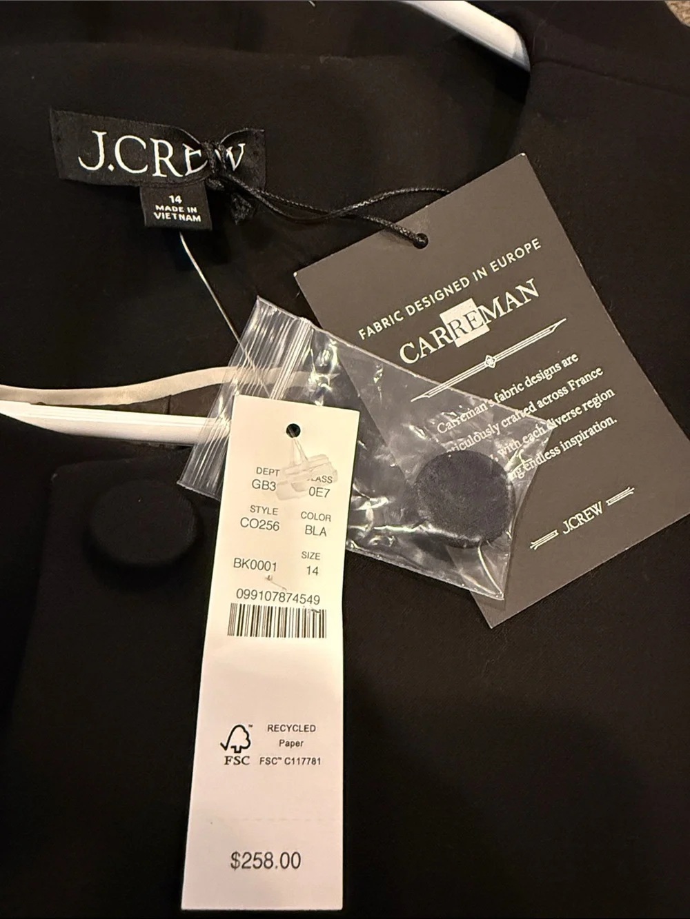 J. Crew Lady Jacket Carreman fabric